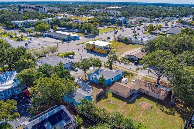 an aerial view of a city with lots of residential buildings