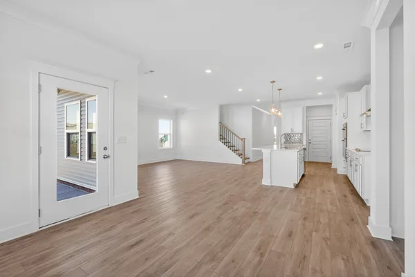 an empty room with an entryway
