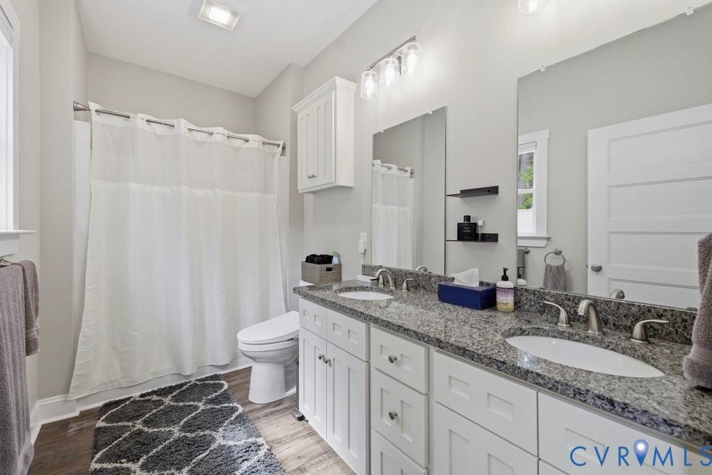 3259 Three Bridge Road Powhatan, VA 23139 - Photo 22 of 43 Double vanity with granite-style countertop and du