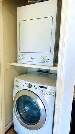 a utility room with a washer and dryer