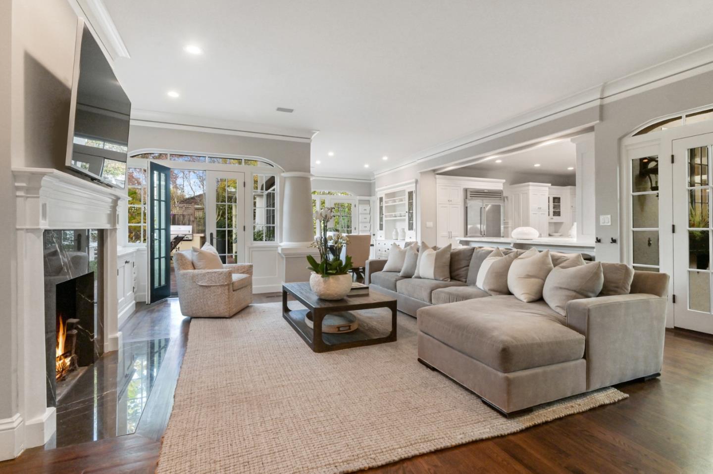 224 Warren Road San Mateo, CA 94402 - Photo 14 of 36 a living room with furniture and a fireplace