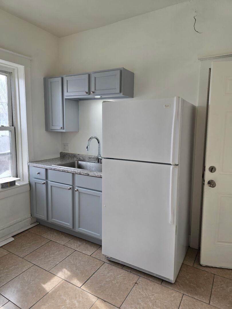 10758 South Indiana Avenue, Unit 2 Chicago, IL 60628 - Photo 6 of 8 a kitchen with a refrigerator and a stove top oven