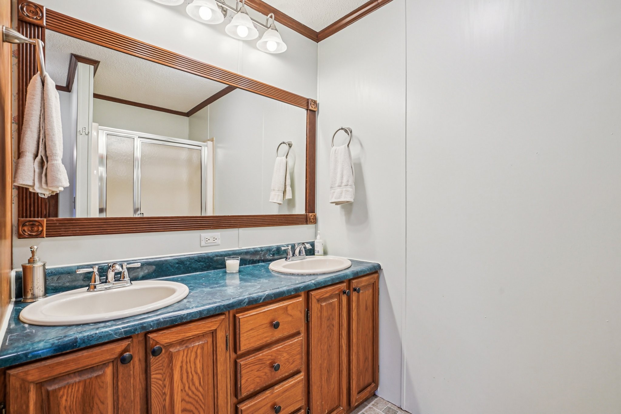 3668 Old Sams Creek Road Pegram, TN 37143 - Photo 29 of 60 a bathroom with a sink and a mirror