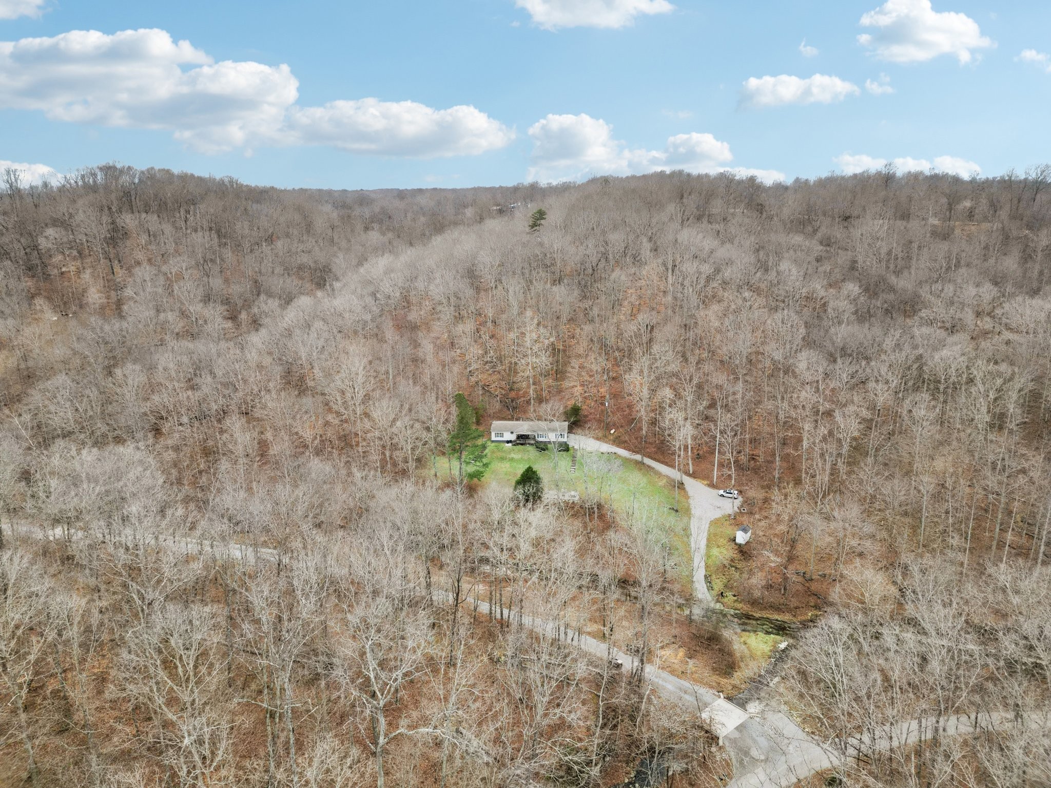3668 Old Sams Creek Road Pegram, TN 37143 - Photo 54 of 60 a view of a dry yard with mountains in the background