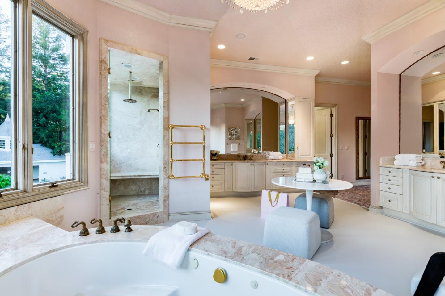 97 Ridge View Drive Atherton, CA 94027 - Photo 15 of 43 a large white kitchen with a large window