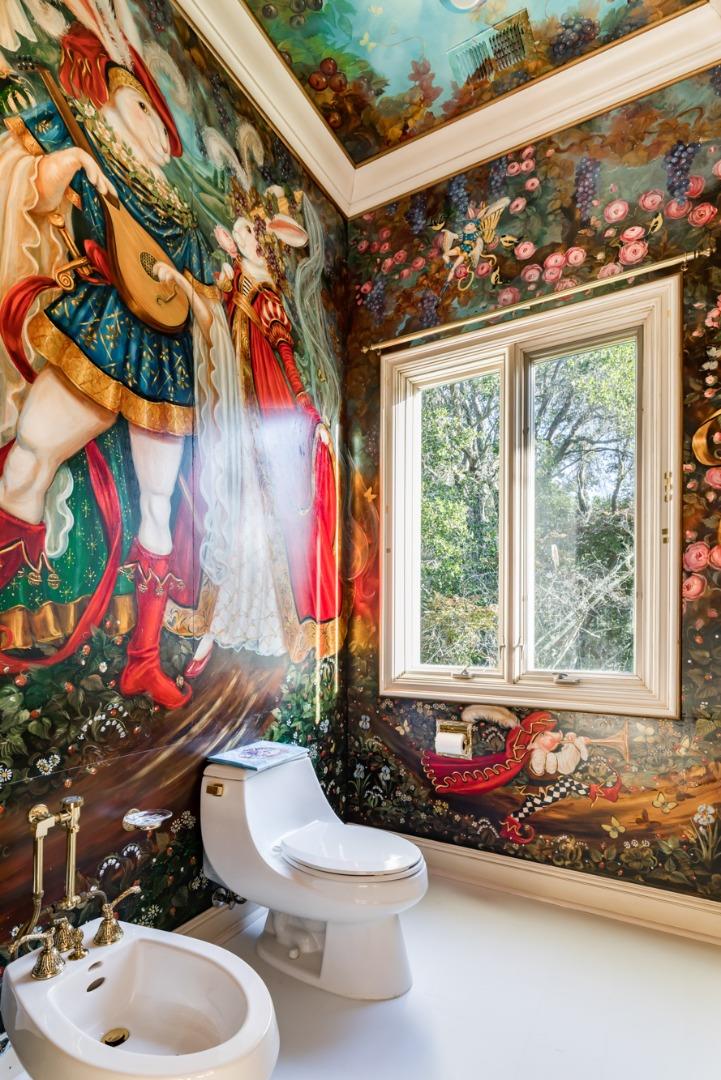 97 Ridge View Drive Atherton, CA 94027 - Photo 17 of 43 a bathroom with a toilet sink and mirror