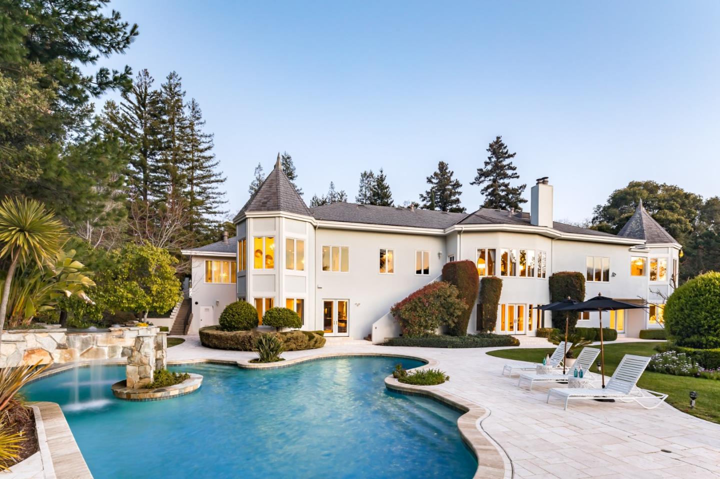97 Ridge View Drive Atherton, CA 94027 - Photo 34 of 43 a view of a patio with table and chairs and potted plants