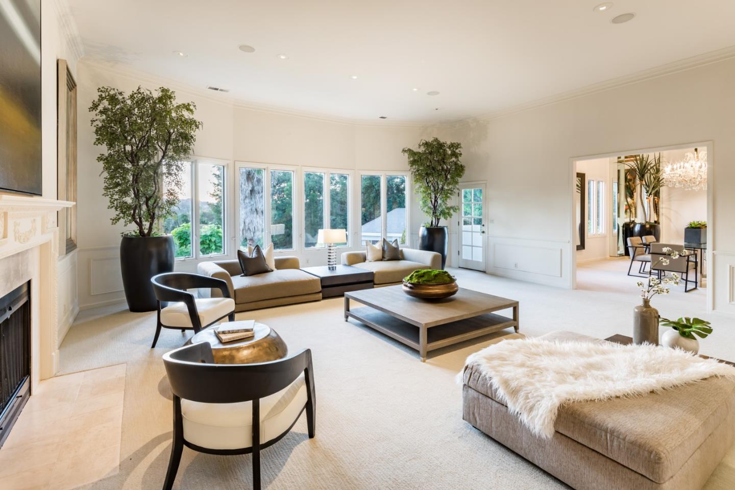 97 Ridge View Drive Atherton, CA 94027 - Photo 7 of 43 a living room with furniture and a fireplace