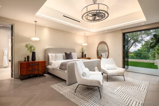 a living room with furniture