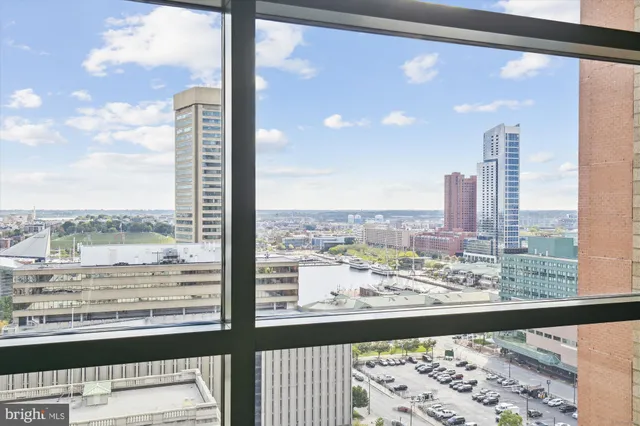 a view of a city from a window