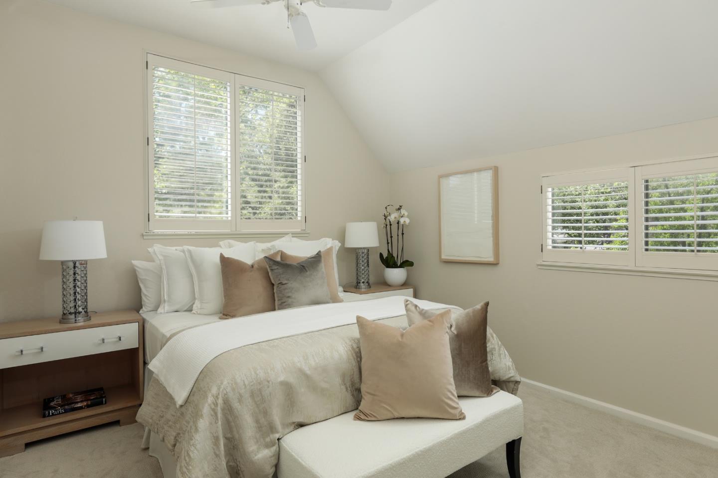 10 Farm Road Los Altos, CA 94024 - Photo 14 of 31 a bed room with a bed and a lamp