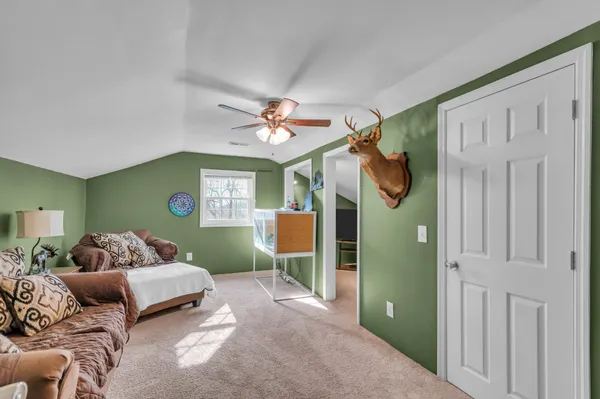 a backyard of a house with lots of green space