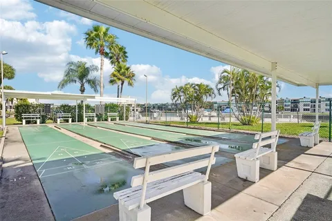 a view of a lake with a city