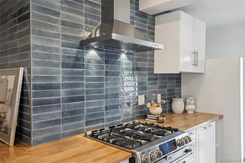 a stove top oven sitting inside of a kitchen