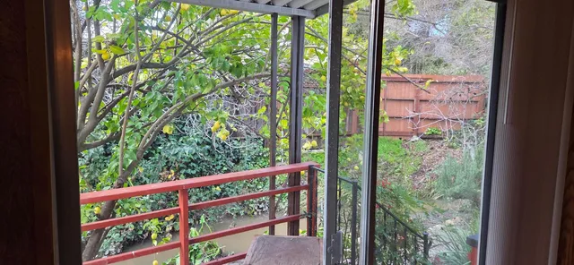 a view of a from a balcony