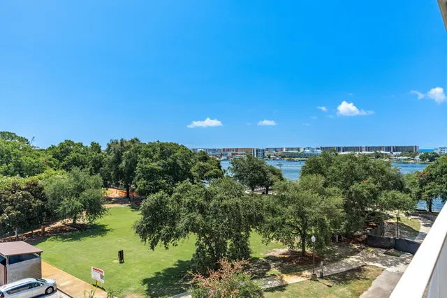 an aerial view of a house with a outdoor space