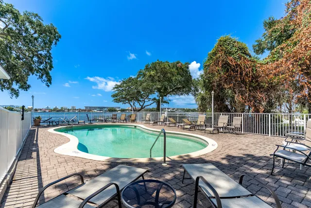 a view of a building with a street