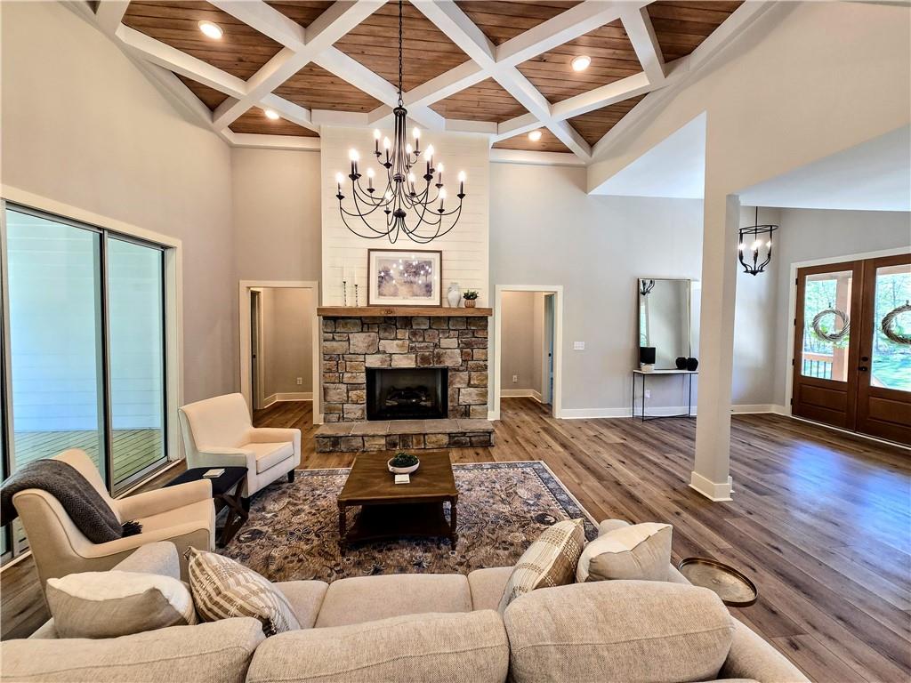 136 Rainey Road Temple, GA 30179 - Photo 24 of 75 a living room with furniture and a fireplace