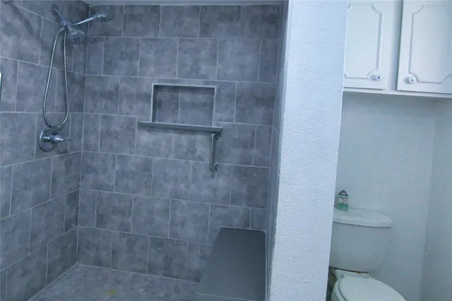 a bathroom with a shower