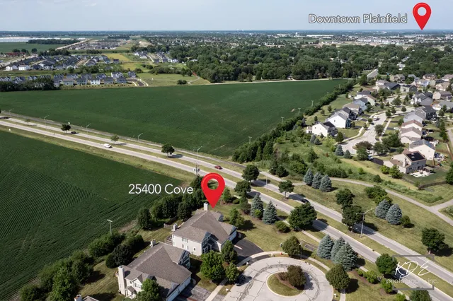 an aerial view of a city