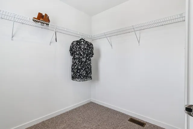 a view of small space with racks on the wall