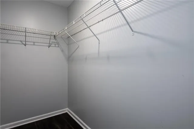 a view of a room with racks on the wall