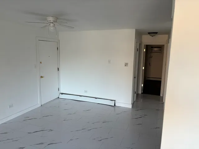 an empty room with an entryway