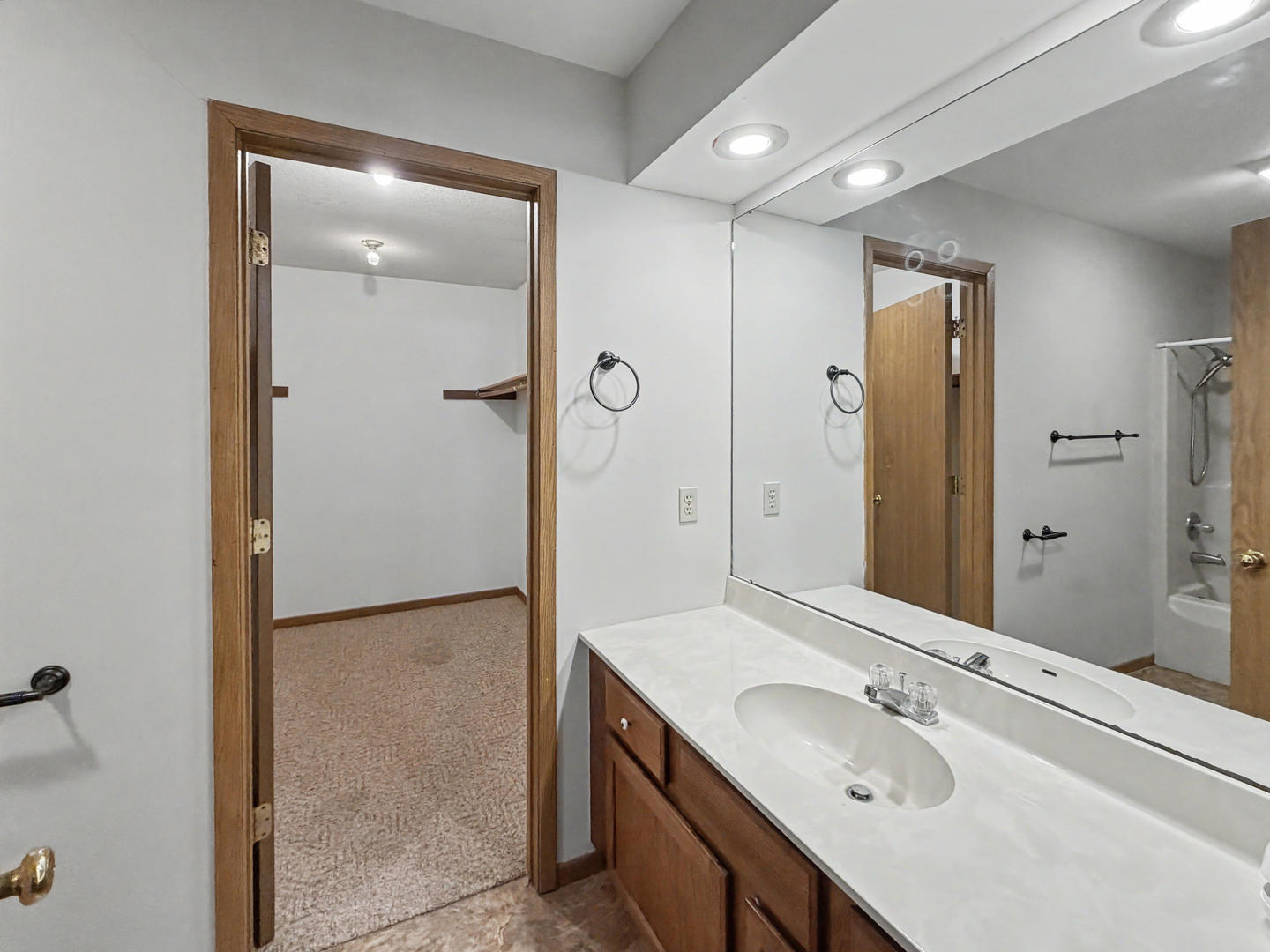 707 East Ash Street Watseka, IL 60970 - Photo 10 of 14 a bathroom with a double vanity sink mirror and shower