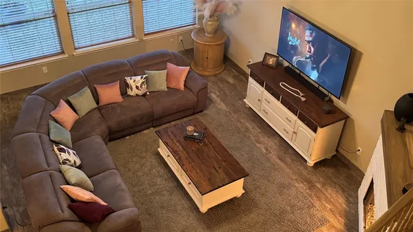 a living room with furniture