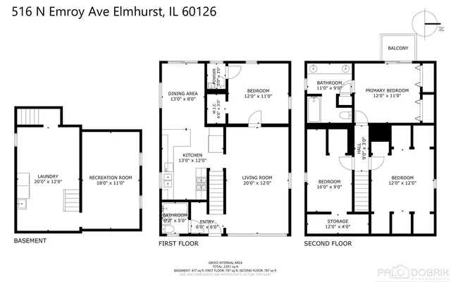 $550,000 | 516 North Emroy Avenue, Elmhurst, IL 60126