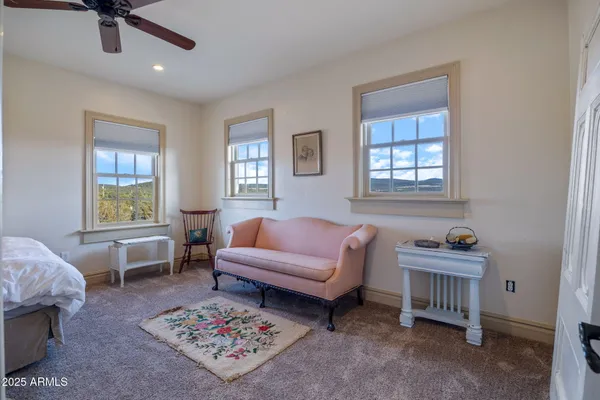 a view of a lake with a yard