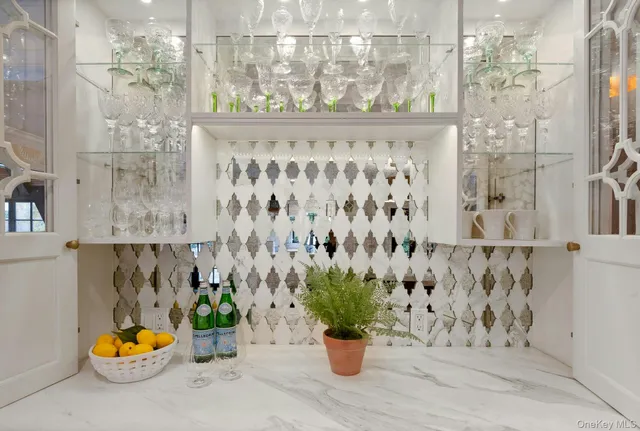 a view of a bathroom with a tub