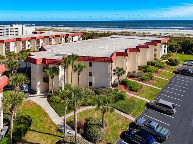 an aerial view of a swimming pool