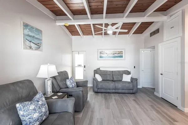 a living room with furniture and a couch