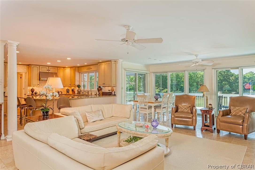 193 Peake Road Weems, VA 22576 - Photo 21 of 50 Open Living & Kitchen with another Dining Area
