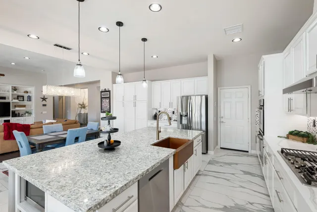 an outdoor space with patio