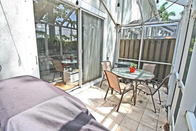 a outdoor space with furniture