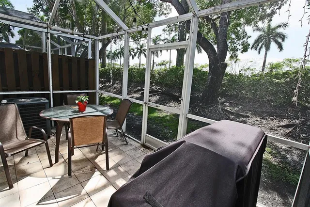 a view of an outdoor sitting space