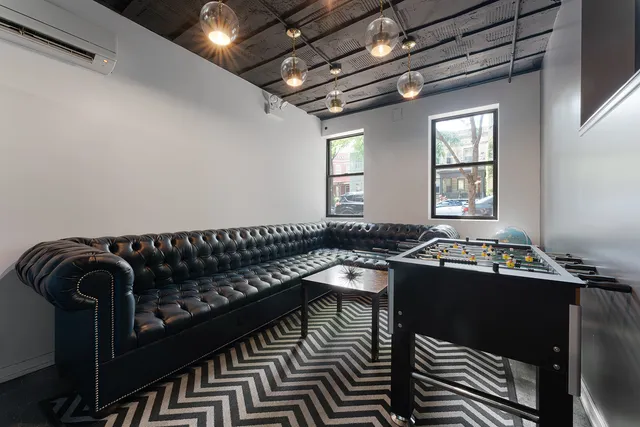 a view of a couch in the room