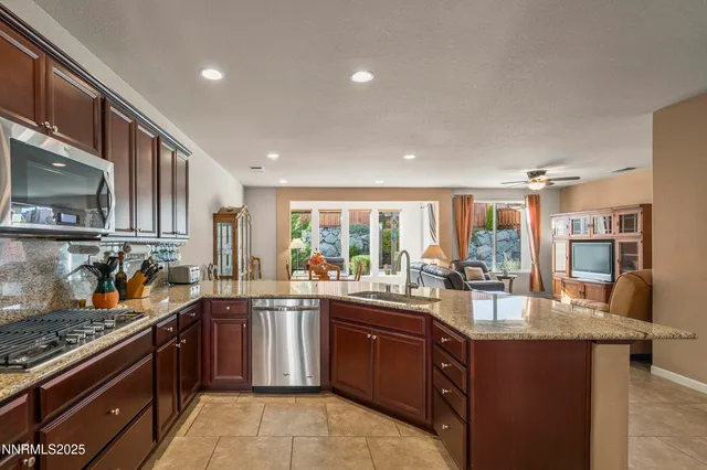 a kitchen with lots of counter top space
