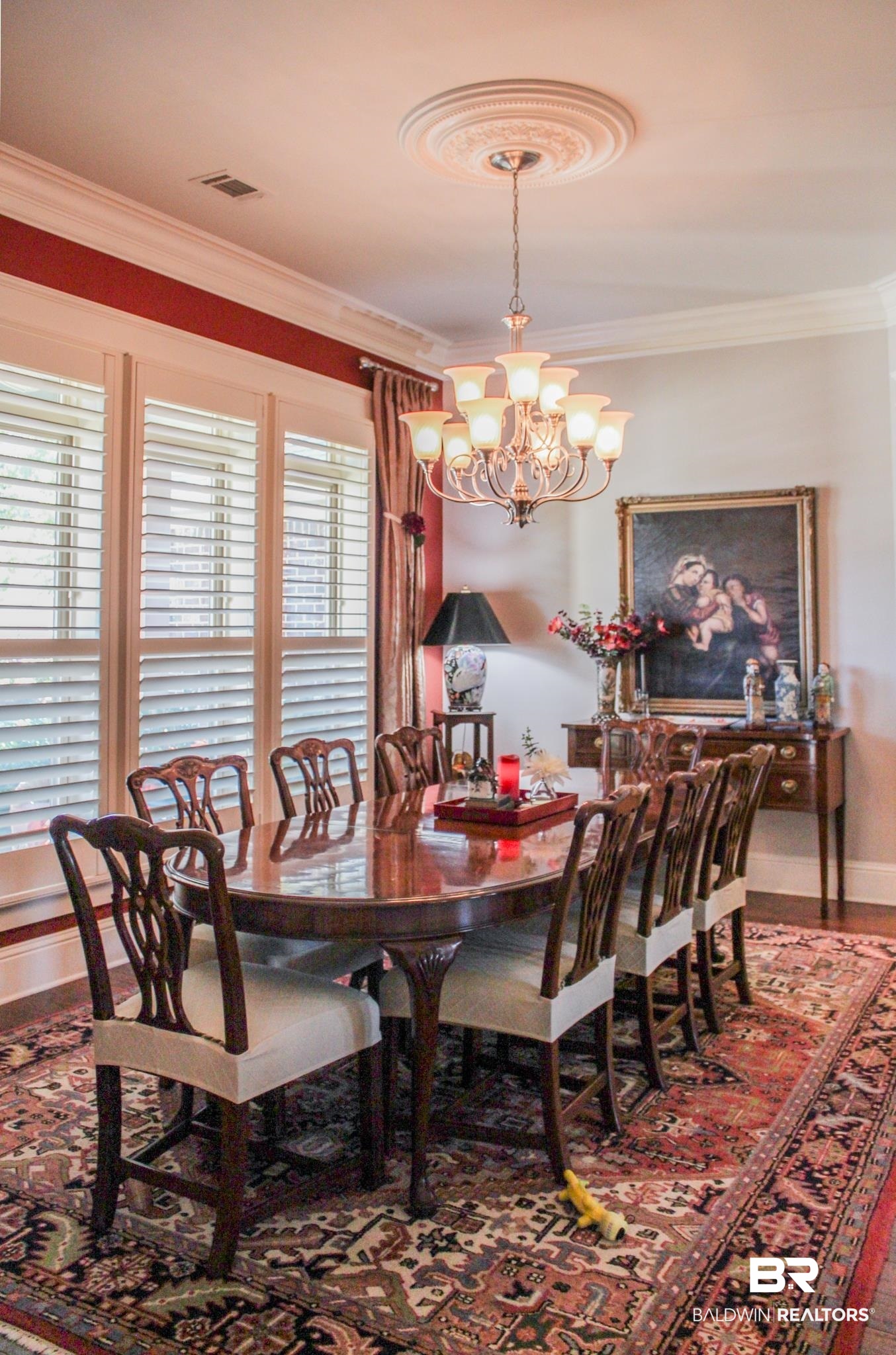 375 Barndling Street Fairhope, AL 36532 - Photo 4 of 24 Dining space featuring a chandelier and ornamental molding