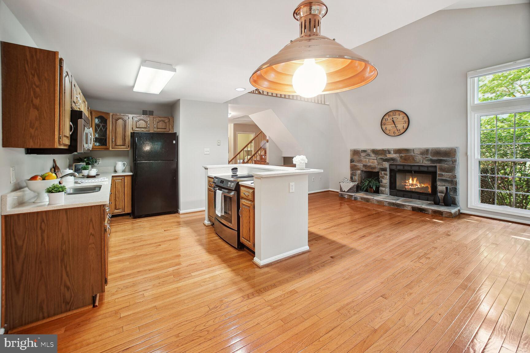 725 Sonata Way Silver Spring, MD 20901 - Photo 9 of 30 Eat in kitchen overlooking cozy stone fireplace