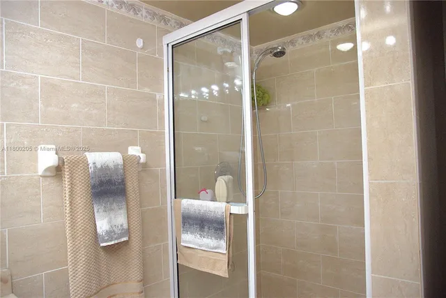 a bathroom with a shower