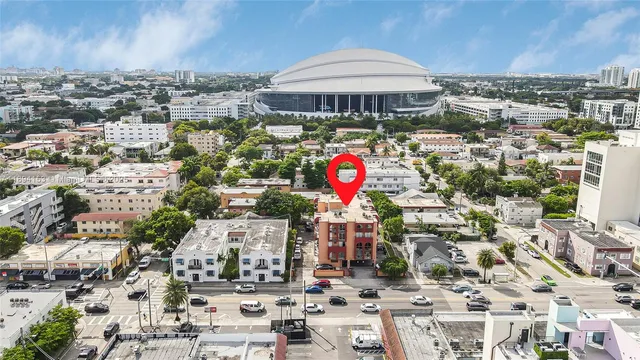 an aerial view of a city