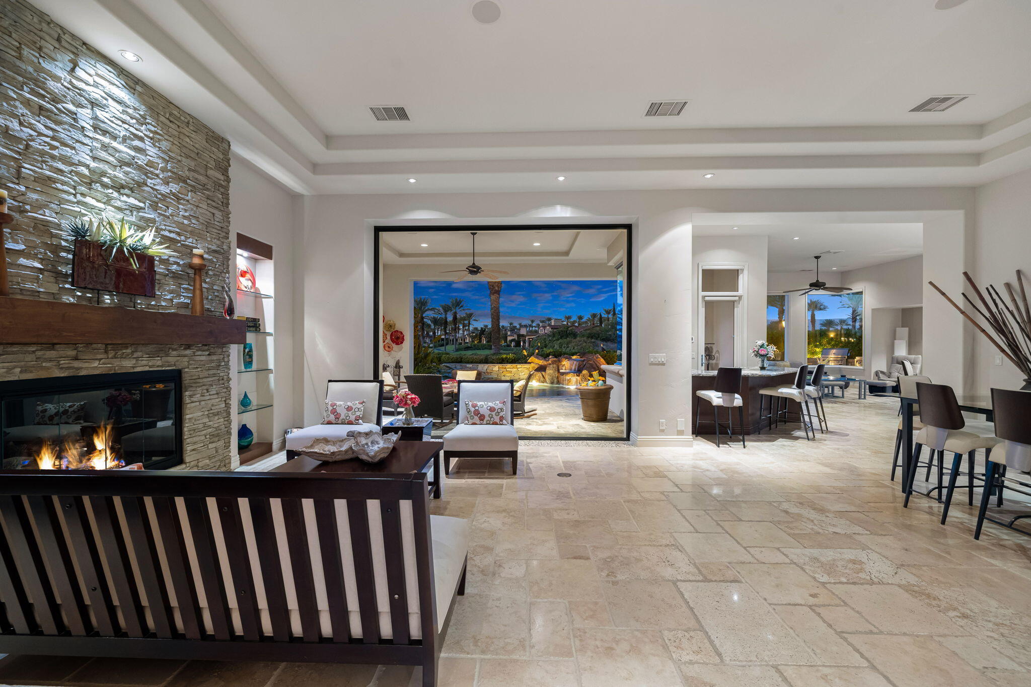 75836 Via Cortona Indian Wells, CA 92210 - Photo 101 of 113 a living room with furniture and a fireplace