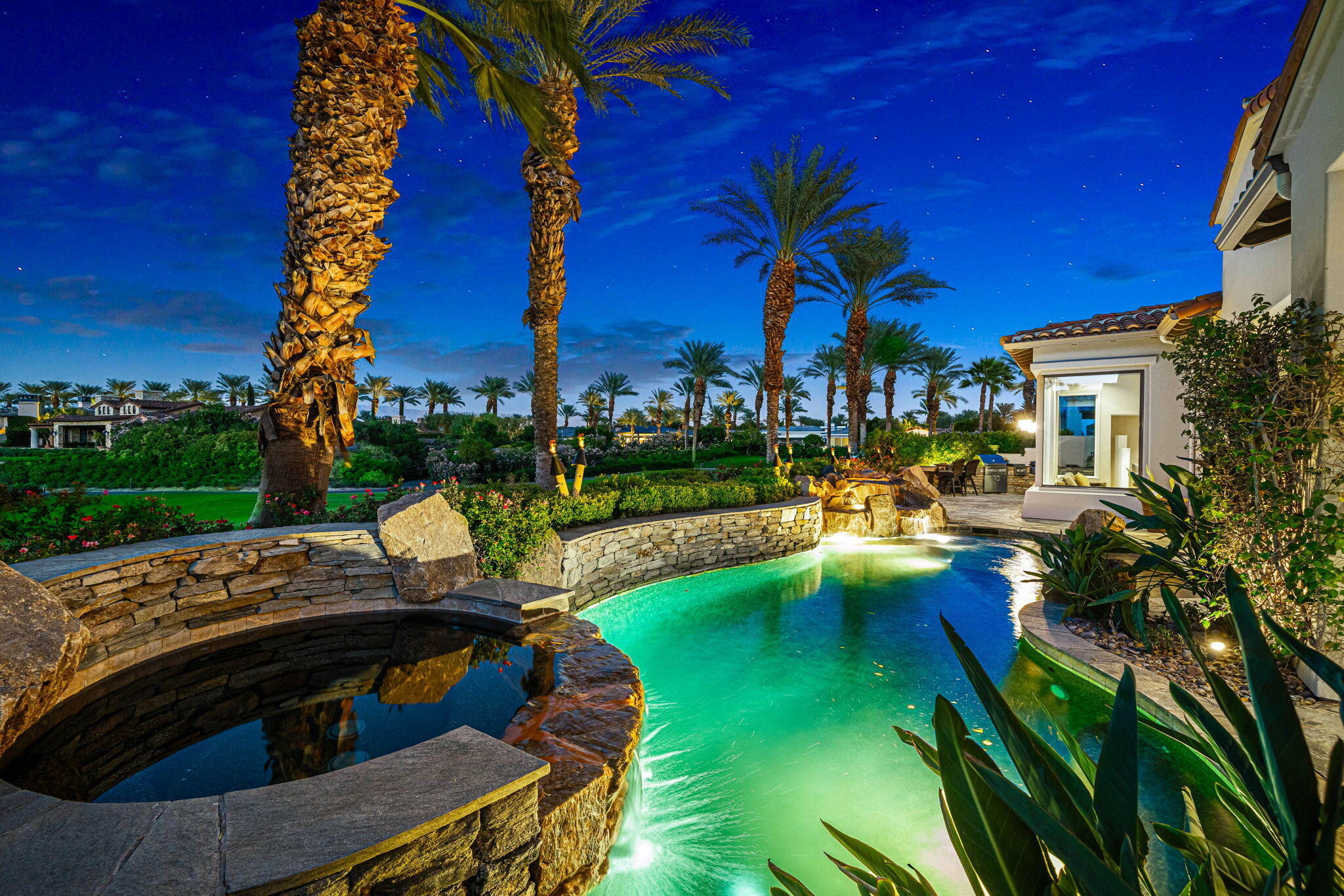 75836 Via Cortona Indian Wells, CA 92210 - Photo 111 of 113 a view of a swimming pool with lawn chairs and a yard