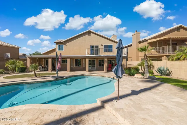 an aerial view of a house