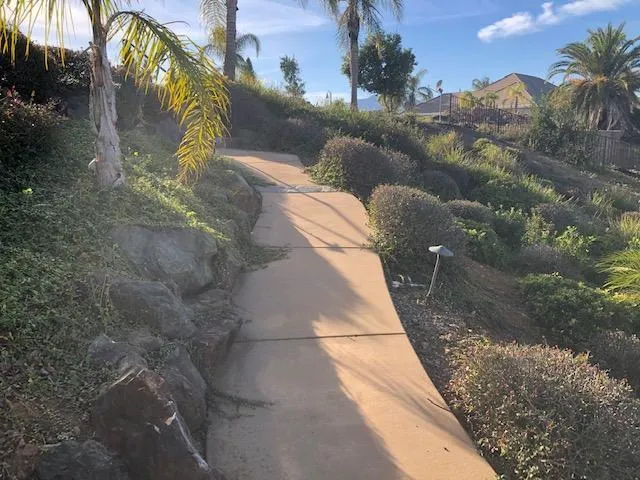a view of a pathway both side of building