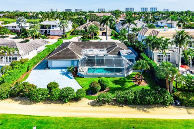 an aerial view of a house having outdoor space