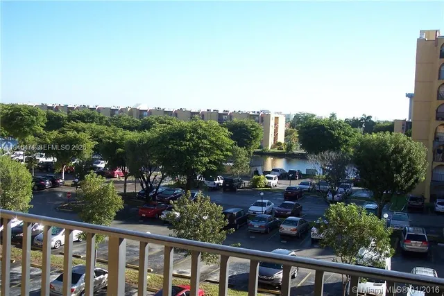 a view of a city from a balcony